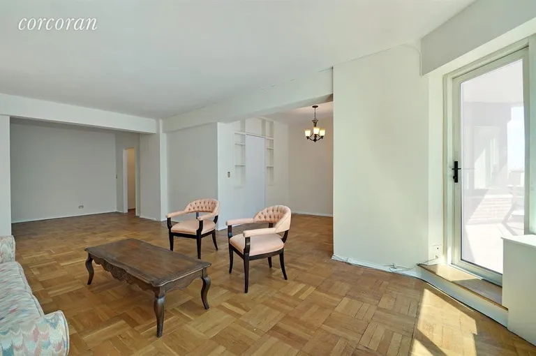 New York City Real Estate | View 36 Sutton Place South, 9D | Living Room with Balcony | View 2