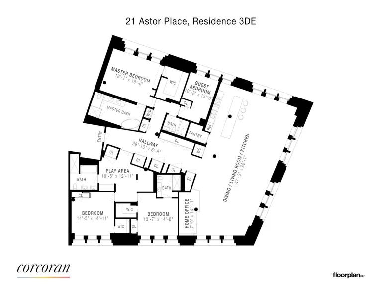 21 Astor Place, 3DE | floorplan | View 13