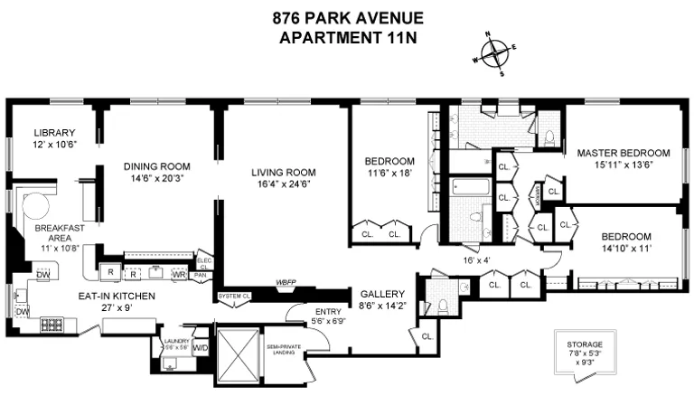 876 Park Avenue, 11N | floorplan | View 13
