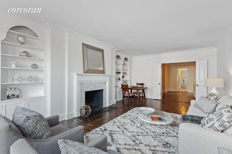 New York City Real Estate | View 1192 Park Avenue, 6D | Living Room and Gallery | View 2