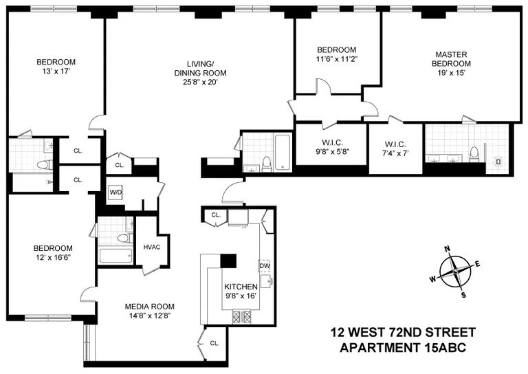 12 West 72Nd Street, 15ABC | floorplan | View 14