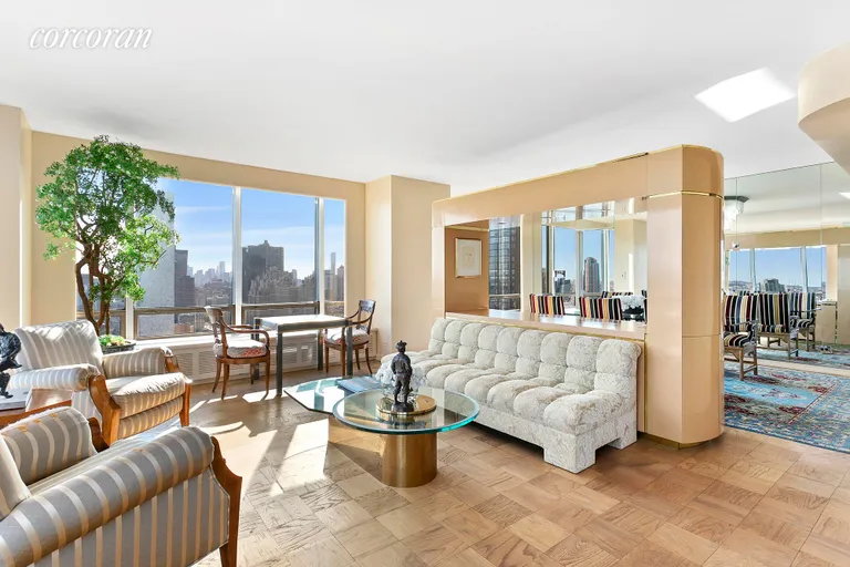 New York City Real Estate | View 870 United Nations Plaza, 30E | Living Room Looking into Dining Room | View 4