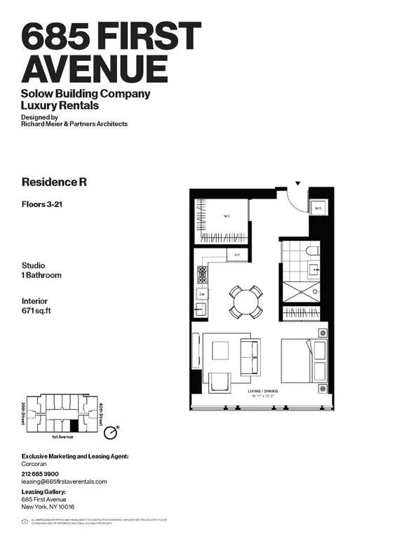 685 First Avenue, 6R | floorplan | View 6