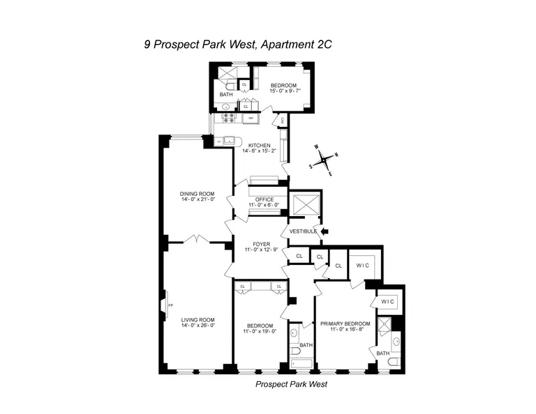 9 Prospect Park West, 2C | floorplan | View 12