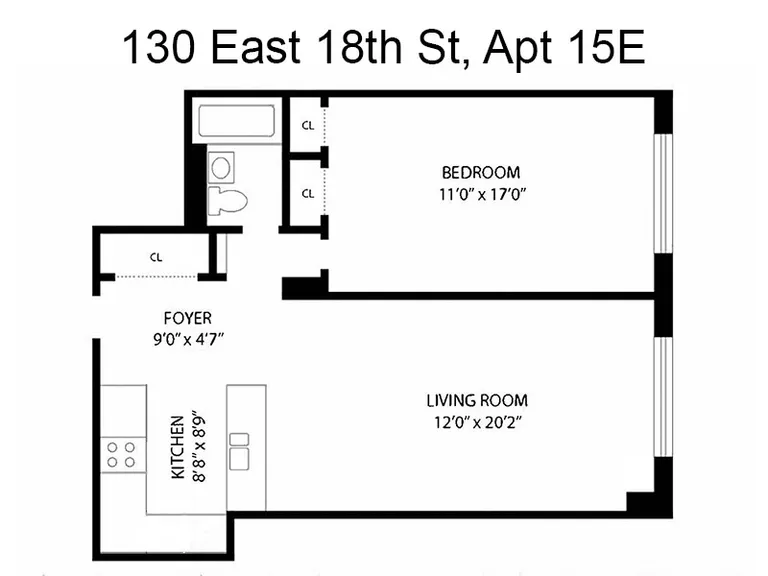 130 East 18th Street, 15E | floorplan | View 6