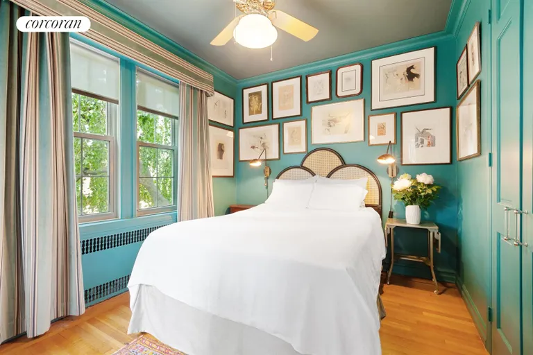 New York City Real Estate | View 1409 Albemarle Road, 2A | Main Bedroom w/ 2 exposures of trees, trees, trees | View 6