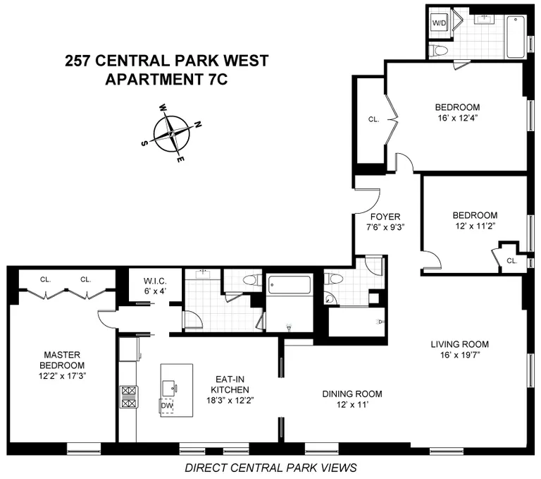 257 Central Park West, 7C | floorplan | View 13
