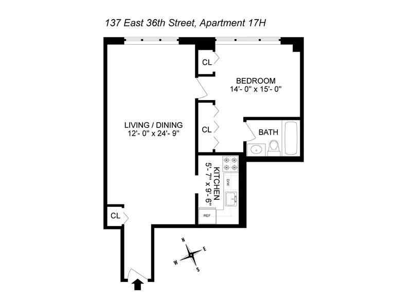 137 East 36th Street, 17H | floorplan | View 7