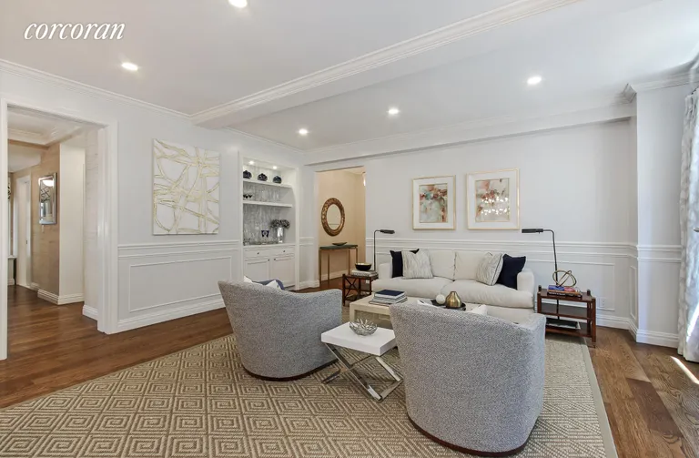 New York City Real Estate | View 975 Park Avenue, 4D | Living Room and Entrance Foyer | View 2