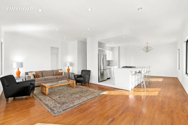New York City Real Estate | View 604 Riverside Drive, 6DE | Living Area, Open Kitchen | View 8