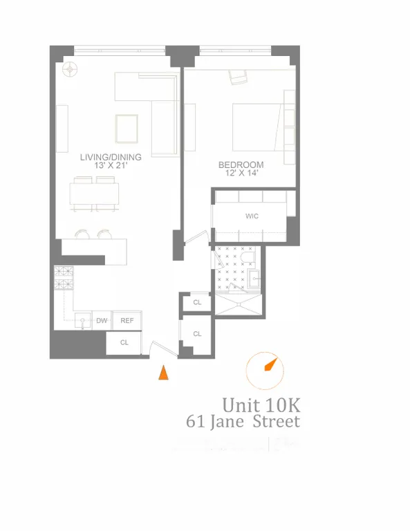 61 Jane Street, 10K | floorplan | View 11