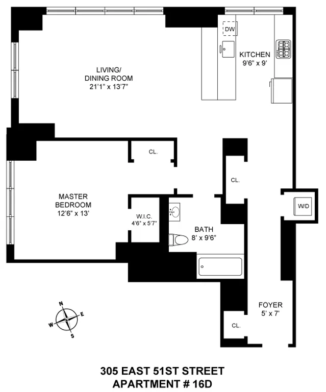 305 East 51st Street, 16D | floorplan | View 7