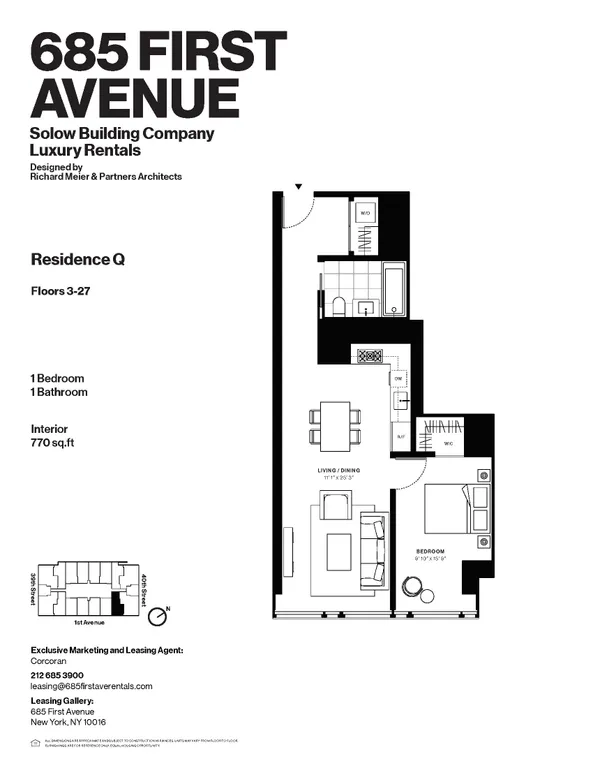 685 First Avenue, 8Q | floorplan | View 10