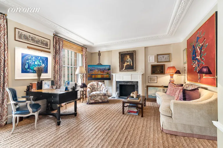 New York City Real Estate | View 830 Park Avenue, 7-8A | Living Room with almost 10ft ceiling | View 3