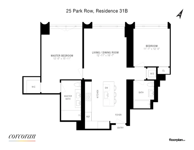 25 Park Row, 31B | floorplan | View 7