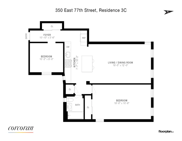 350 East 77th Street, 3C | floorplan | View 7