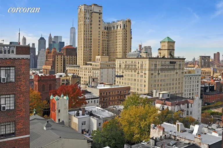 New York City Real Estate | View 24 MONROE PLACE, 12D | Living Room View | View 9