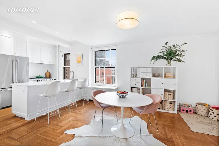 New York City Real Estate | View 24 MONROE PLACE, 12D | Sunny Dining Room & Kitchen | View 4