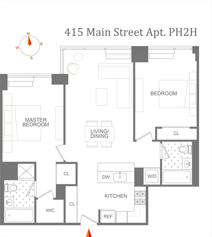 415 Main Street, PH2H | floorplan | View 7