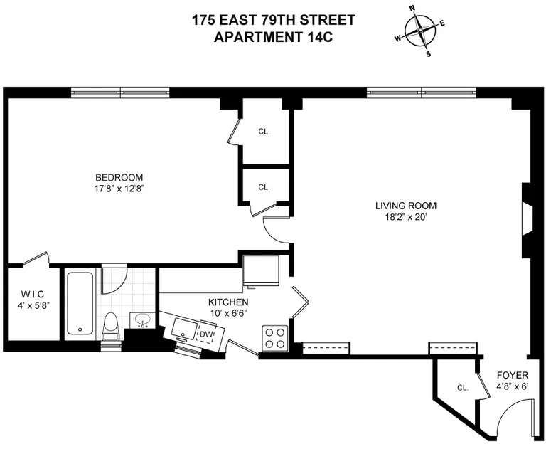 175 East 79th Street, 14C | floorplan | View 13