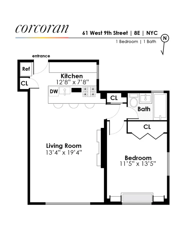 61 West 9th Street, 8E | floorplan | View 6