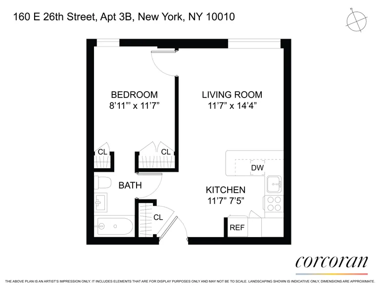 160 East 26th Street, 3B | floorplan | View 11