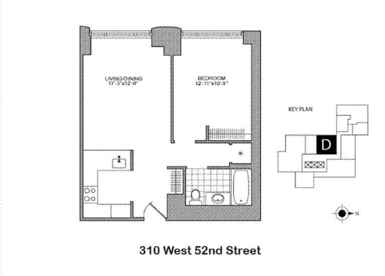 310 West 52Nd Street, 14D | floorplan | View 1