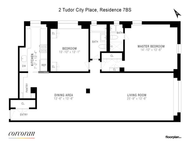 2 Tudor City Place, 7BS | floorplan | View 13