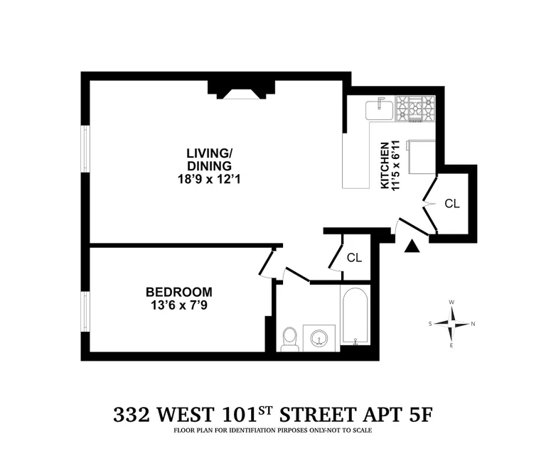 332 West 101st Street, 5F | floorplan | View 6
