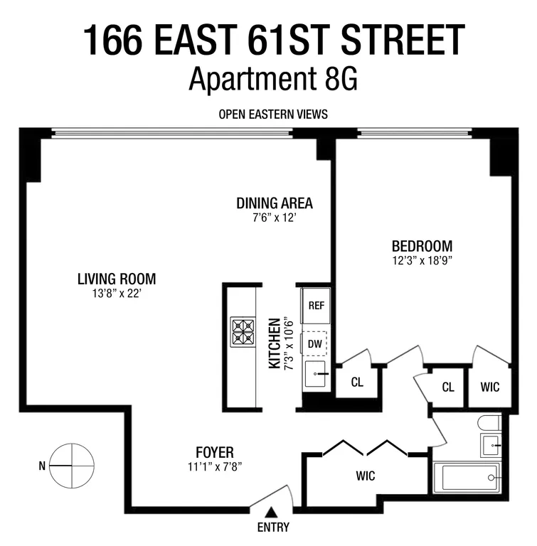 166 East 61st Street, 8g | floorplan | View 7