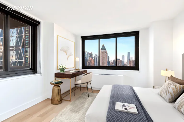 New York City Real Estate | View 347 West 57th Street, 36D | Staged second bedroom | View 7