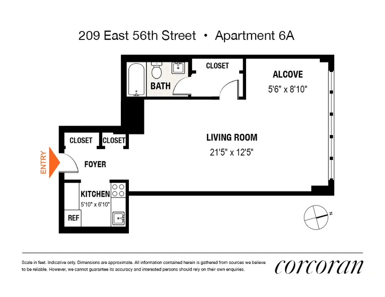 209 East 56th Street, 6A | floorplan | View 5