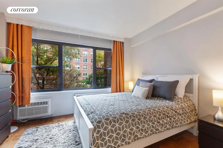 New York City Real Estate | View 303 Beverley Road, 2E | Main bedroom with garden views | View 2