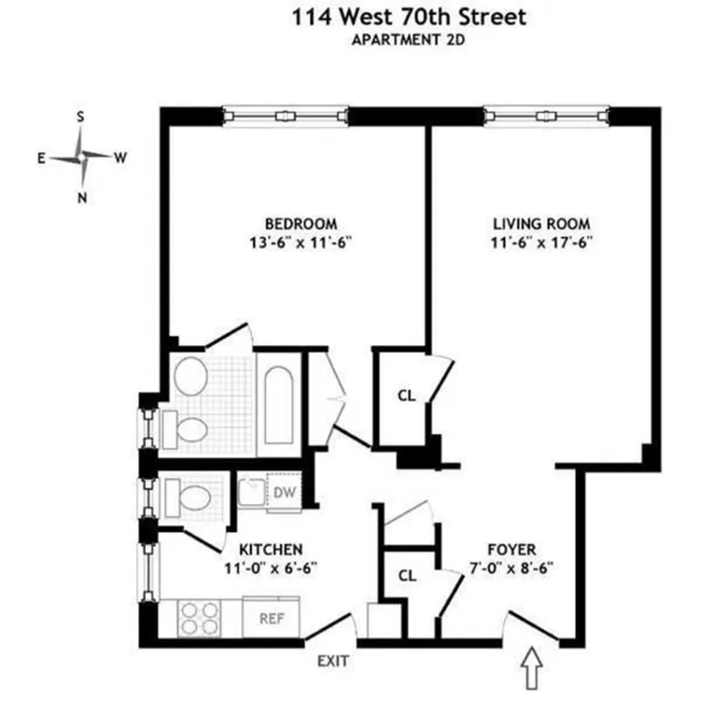 114 West 70th Street, 2D | floorplan | View 13