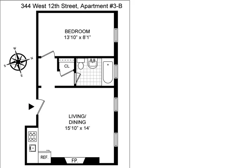 344 West 12th Street, 3B | floorplan | View 5