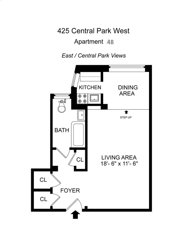 425 Central Park West, 4B | floorplan | View 6