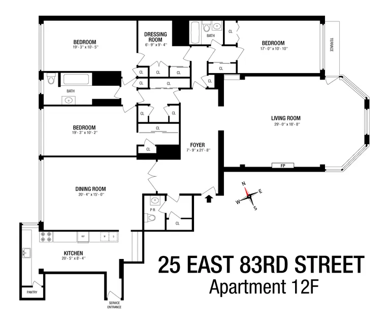 25 East 83rd Street, 12F | floorplan | View 11