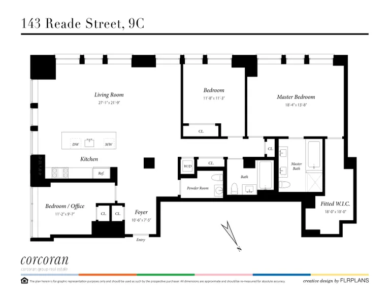 143 Reade Street, 9C | floorplan | View 8