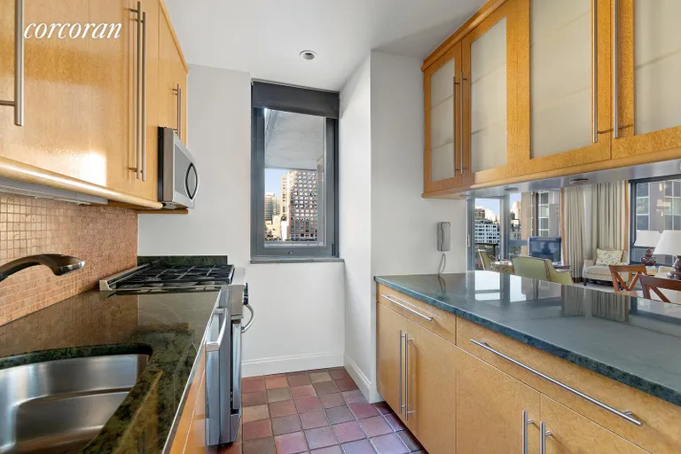 New York City Real Estate | View 100 United Nations Plaza, 14G | Renovated windowed kitchen | View 4