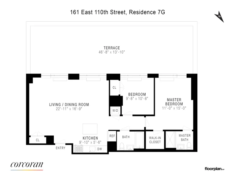161 East 110th Street, 7G | floorplan | View 9