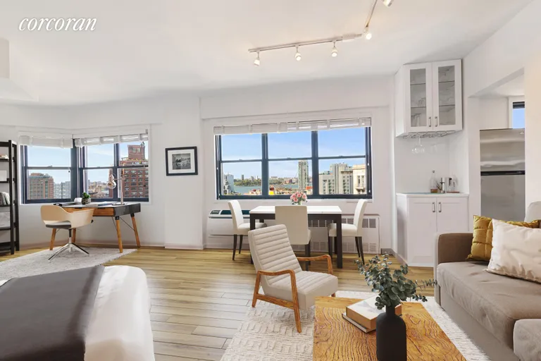 New York City Real Estate | View 31 Jane Street, 15A | Wall of Windows facing West w/Great Sunset Views! | View 3