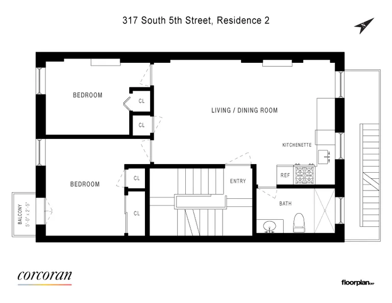 317 South 5th Street, 2 | floorplan | View 9