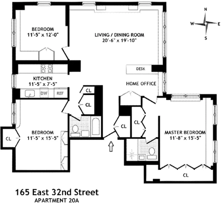 165 East 32Nd Street, 20A | floorplan | View 6