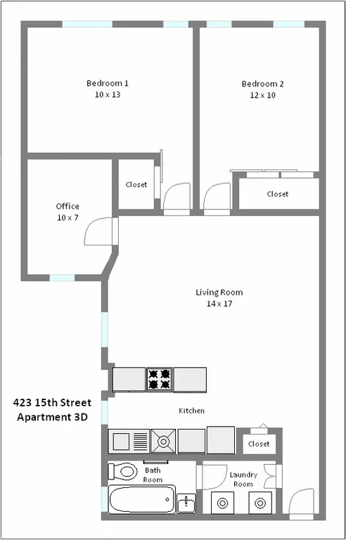 423 15th Street, 3D | floorplan | View 9