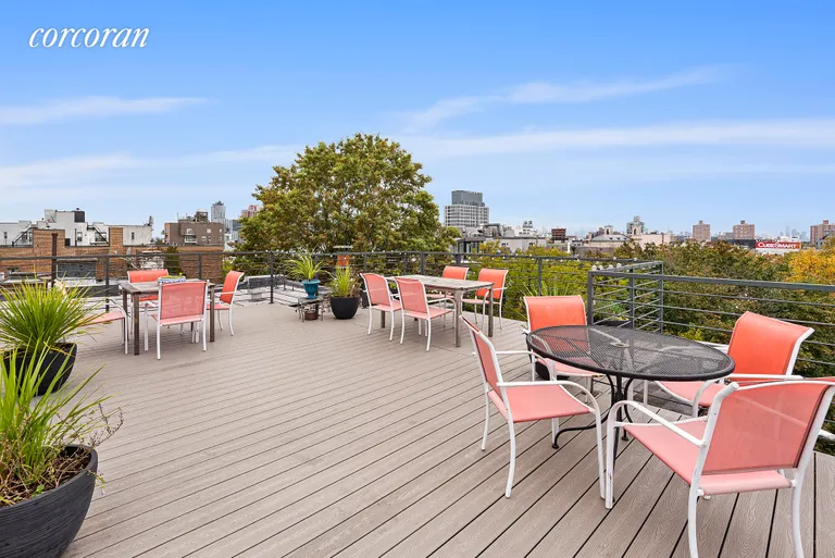 New York City Real Estate | View 305 Prospect Place, 4A | Shared roof deck with city views | View 5