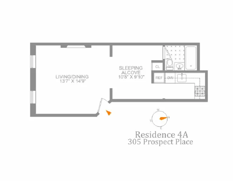 305 Prospect Place, 4A | floorplan | View 8