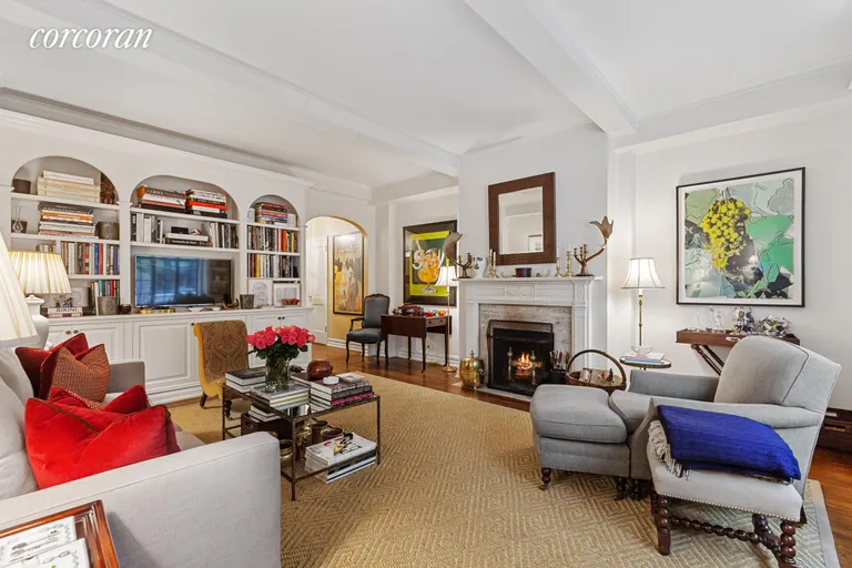 New York City Real Estate | View 125 East 74th Street, 3C | Living Room with Wood-Burning Fireplace  | View 2