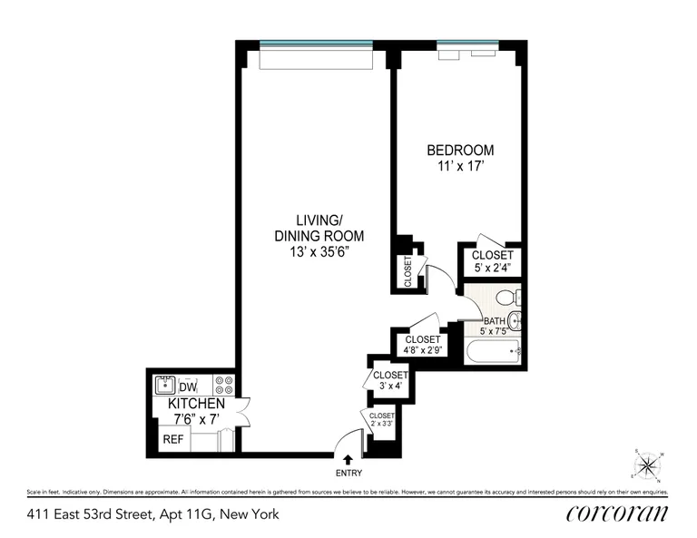 411 East 53rd Street, 11G | floorplan | View 6