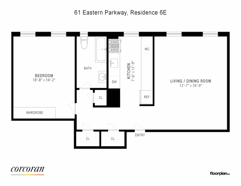 61 Eastern Parkway, 6E | floorplan | View 8
