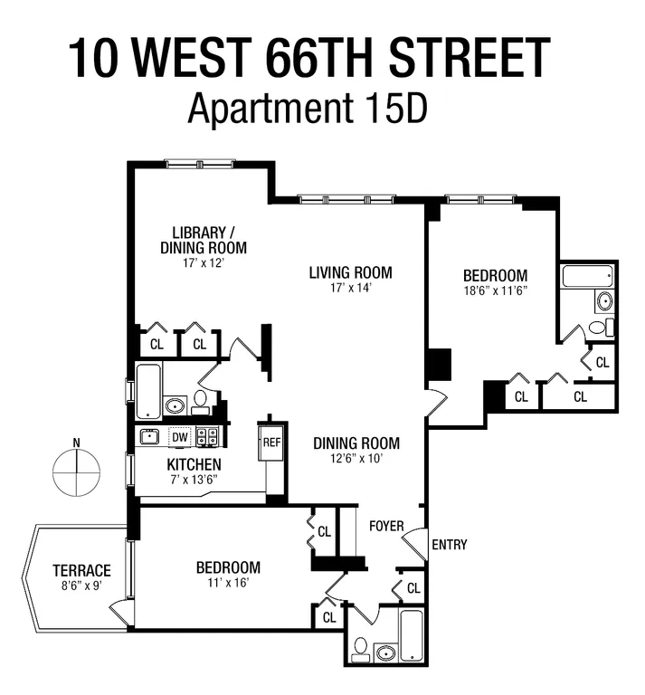 10 West 66th Street   , 15D | floorplan | View 11